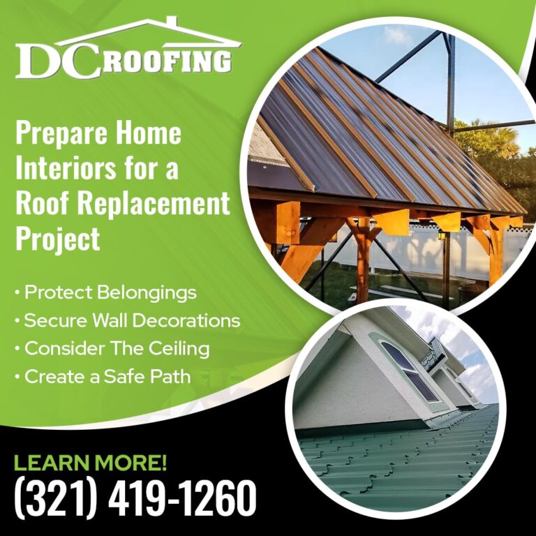 Interior preparation for a roof replacement