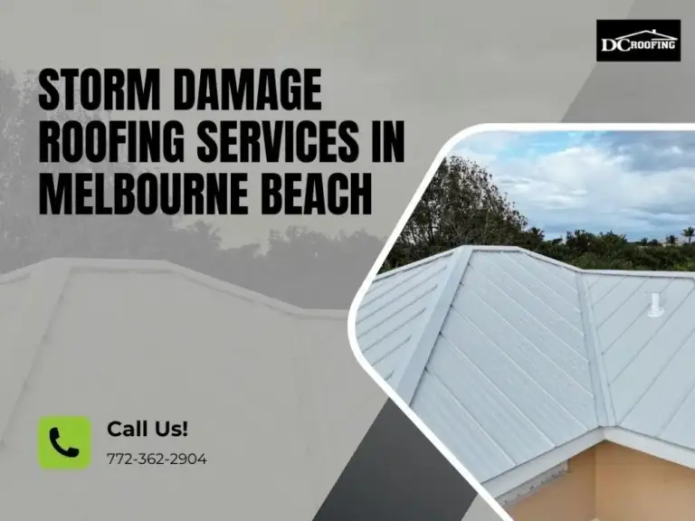 Melbourne Beach home with repaired metal roof after storm damage