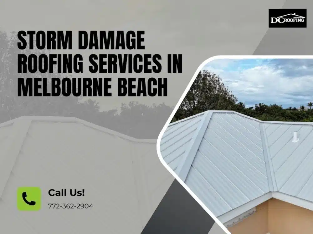 Melbourne Beach home with repaired metal roof after storm damage