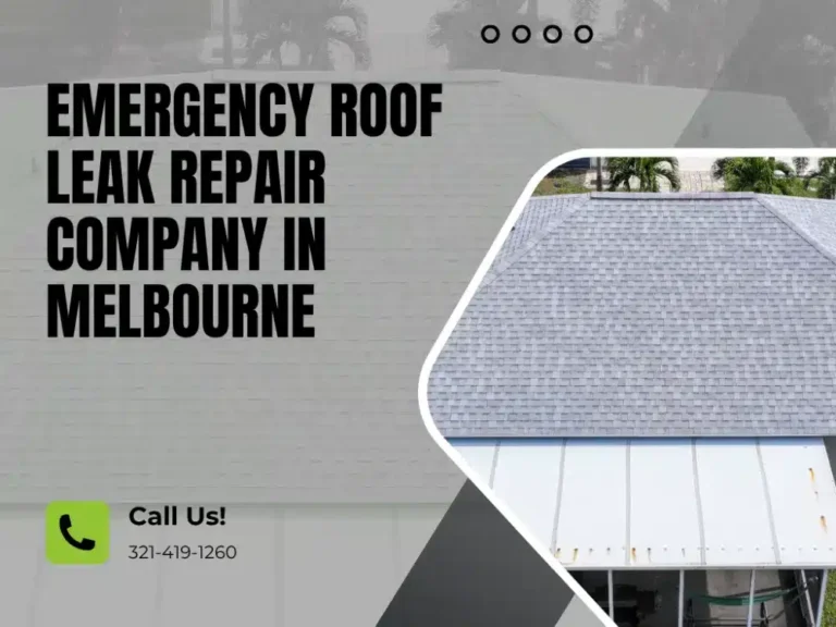 Roof with shingles promoting emergency roof leak repair services in Melbourne