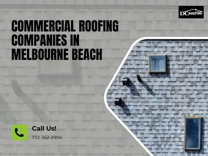 Aerial view of a commercial building’s metal roofing system in Melbourne Beach, designed for hurricane resistance
